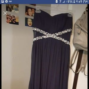Junior Size Medium Long strapless Prom Dress